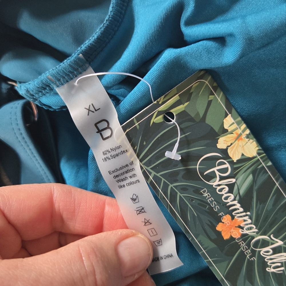 NWT, Teal One Piece Swimsuit, XL - Picture 4 of 6